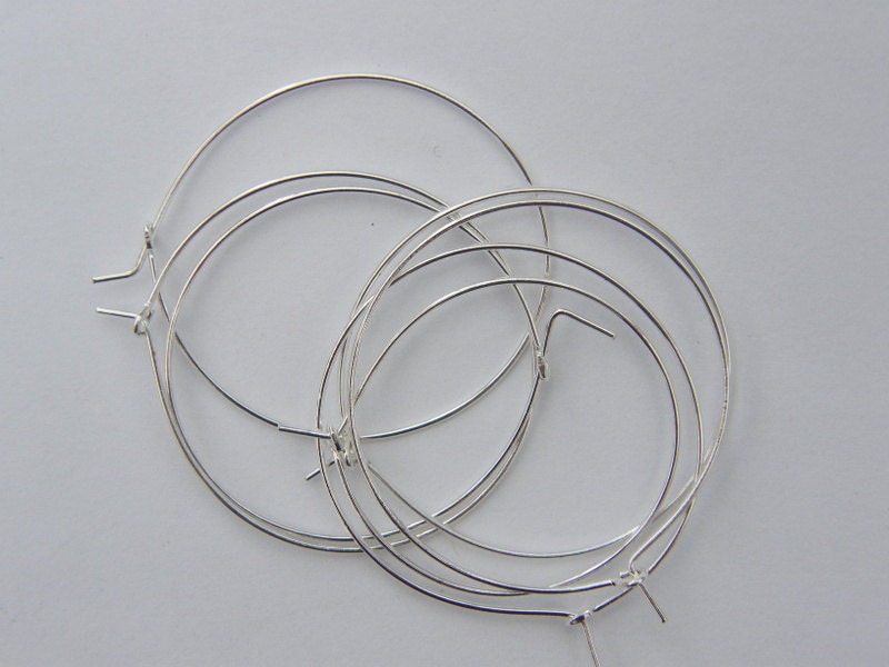 24 Silver Plated Wine Glass Charm Hoops – 25 X 20mm – Perfect For Parties & Weddings