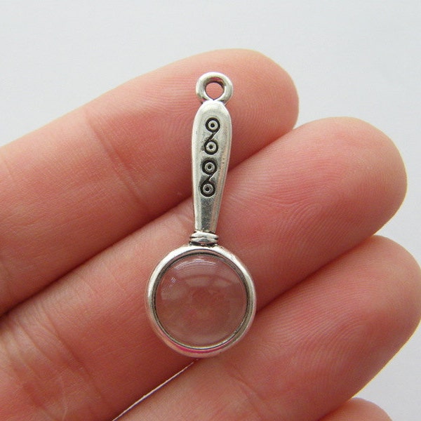 4 Loupe charmes argent ancien ton P400