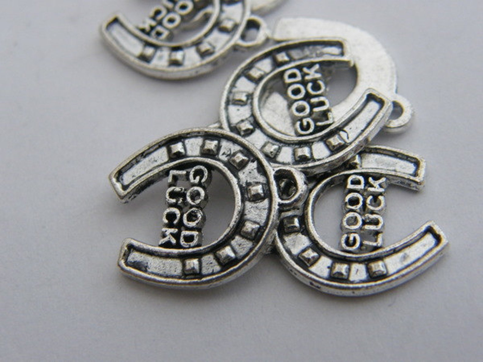 BULK 50 Good Luck Horseshoe Charms Antique Silver Tone A548 Etsy