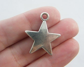 free ship 70 pieces Antique silver star charms 20x17mm #4149 