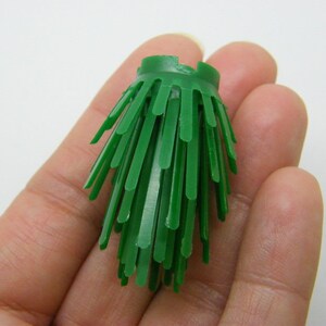 4 Grass bush building toy dark green plastic image 3