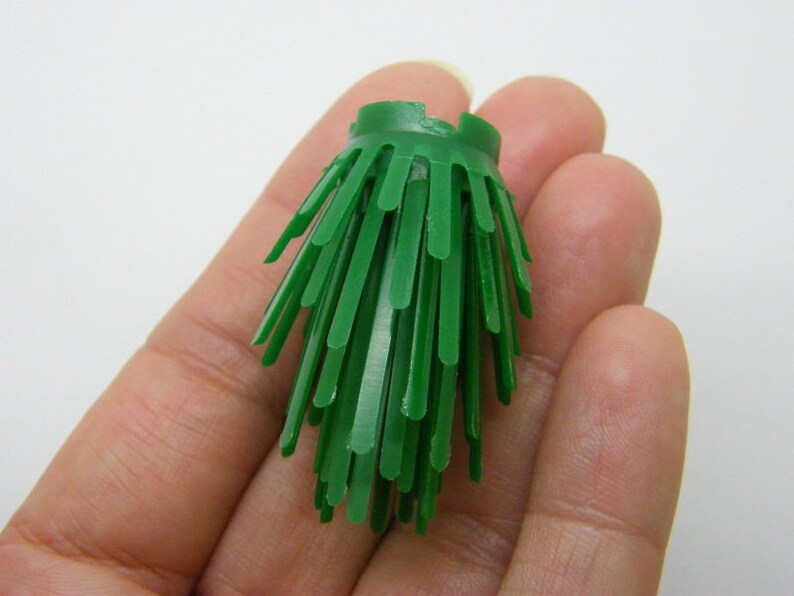 4 Grass bush building toy dark green plastic image 3