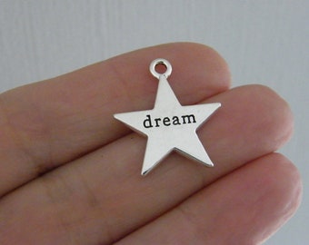 10 Star dream charms antique silver tone S82