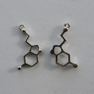 4 Serotonin charms silver tone MD47 image 3