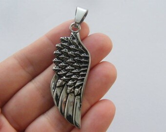 1 Angel wing pendant stainless steel AW114