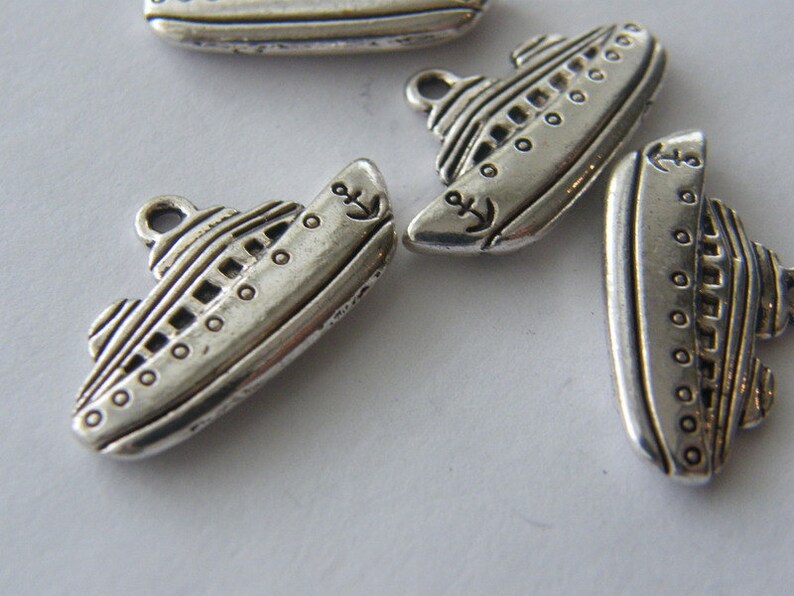 BULK 20 Boat Cruise Ship Charms Antique Silver Tone TT49 Etsy