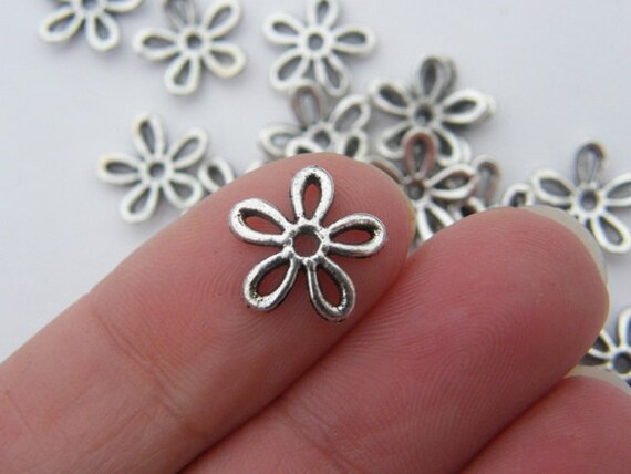 BULK 300 Bead caps antique silver tone FS139