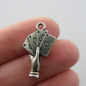 6 handbedels antiekzilverkleur P323