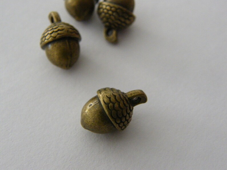 Acorn Charms Mix - 14mm In Gold, Silver, Bronze, Copper - Choose 5, 10, Or 20 Pieces