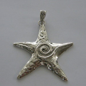 1 Starfish pendant antique silver tone BFM13 image 4