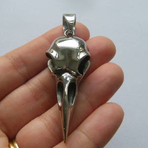 1 Bird raven skull charm stainless steel B170