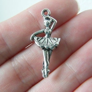 5 Ballerina pendants tibetan silver FB33