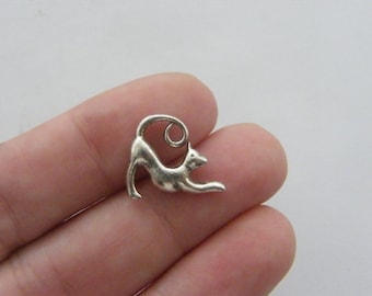 8 Cat charms  silver tone A860