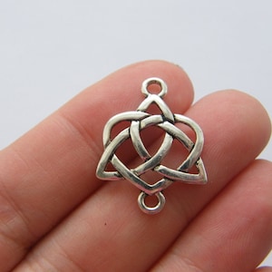 8 Celtic knot connector charms antique silver tone R67