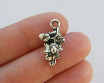 BULK 30 Oak leaf and acorn charms antique silver tone L191