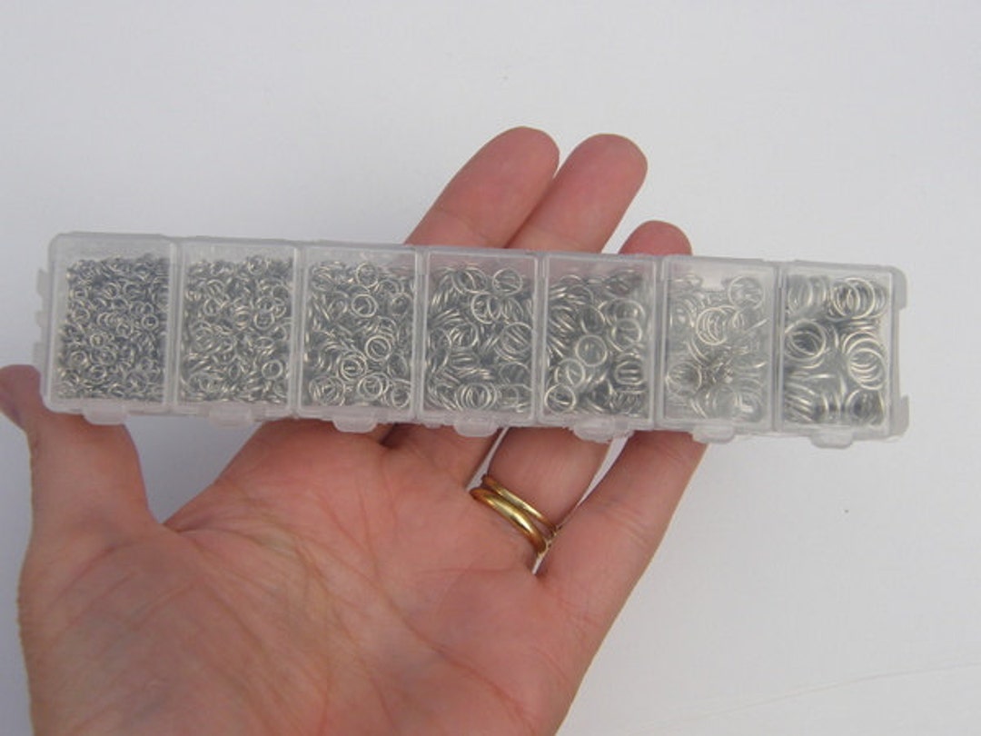 1 Box Assorted Jump Rings 3 to 8mm Silver Tone 1500 Pieces - Etsy