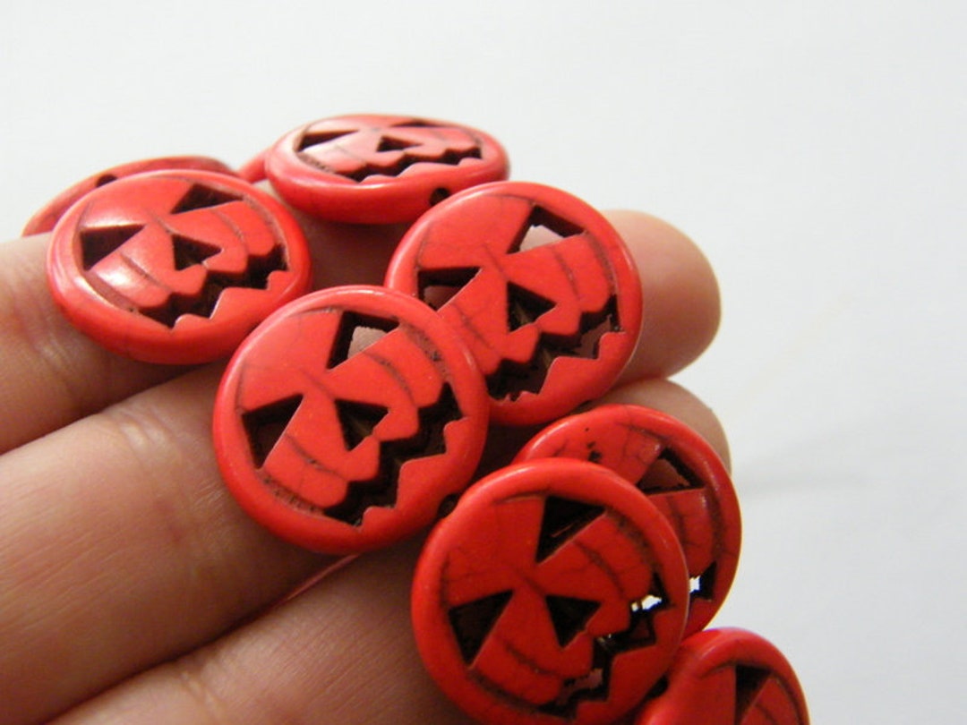 16 Orange Pumpkin Jack O Lantern 25mm Halloween Beads SK26 - Etsy