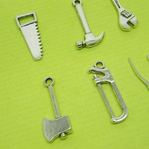 The Tool Charm Collection 8 different antique silver tone charms image 3