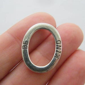 BULK  30 Be kind charms antique silver tone M352