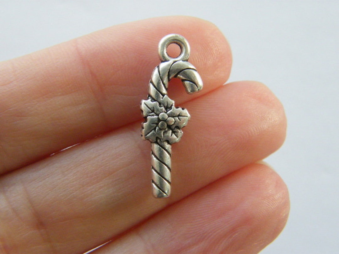 BULK 50 Candy Cane Charms Antique Silver Tone CT216 Etsy