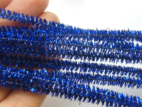 100 Sparkly Royal Blue Pipe Cleaners 