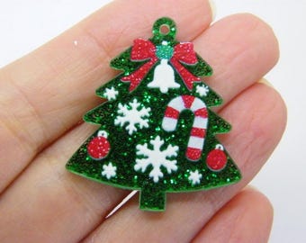 4 kerstboomhangers groen acryl CT108