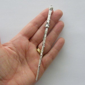 BULK 5 Wand charms antique silver tone P349