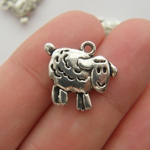 BULK 50 Sheep charms antique silver tone A101