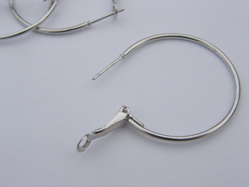 BULK 30 Earring Wire Hooks 4 X 3.5cm Silver Tone FS306 - Etsy