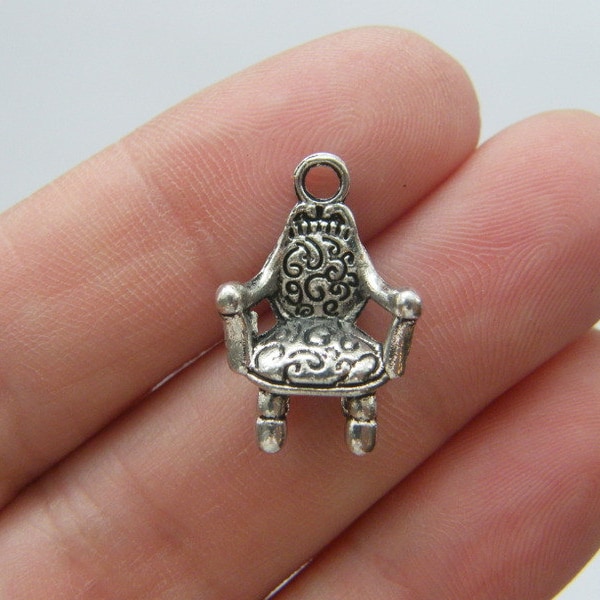 6 Chair charms antique silver tone P104