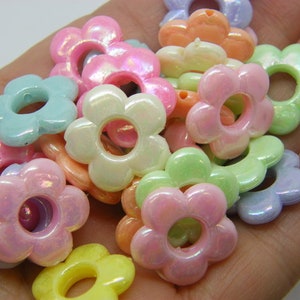 50 Flower bead frames  random AB mixed acrylic BB784