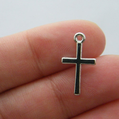50pcs Cross Charms Religious Charms Bulk Charms Antique Silver Etsy