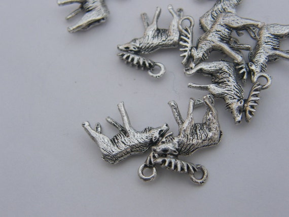 8 Antique Silver-Tone Moose Charms – A137, Bulk Craft Supply