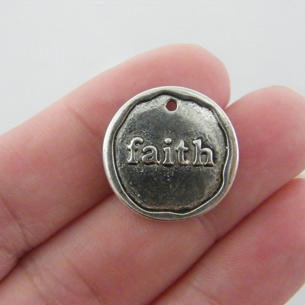 4 glauben Charms antike silbernen Ton M367