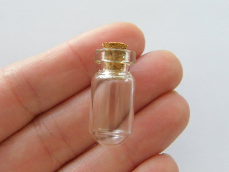 BULK 30 Mini glass bottles with corks GB13 image 1