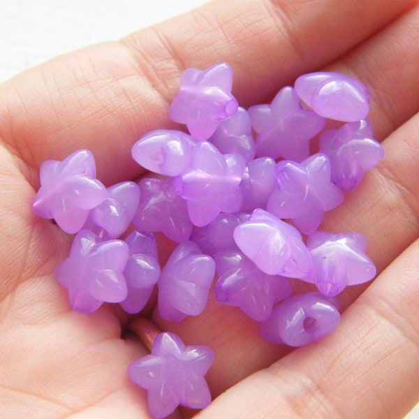 100 Star beads orchid purple acrylic  AB443