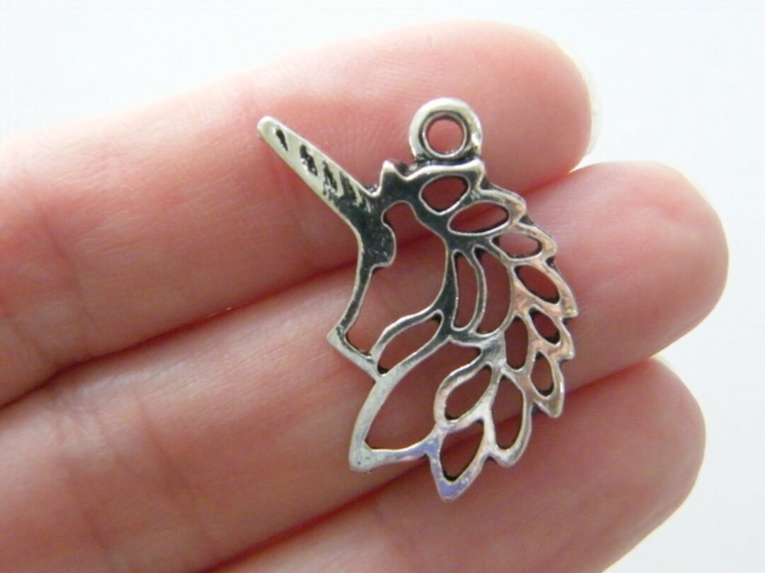 6 Unicorn Charms Antique Silver Tone A152 - Etsy