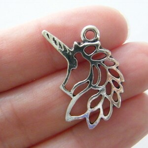 6 Unicorn charms antique silver tone A152