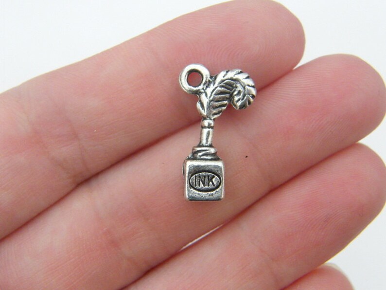 BULK 50 Bicycle charms antique silver tone TT20