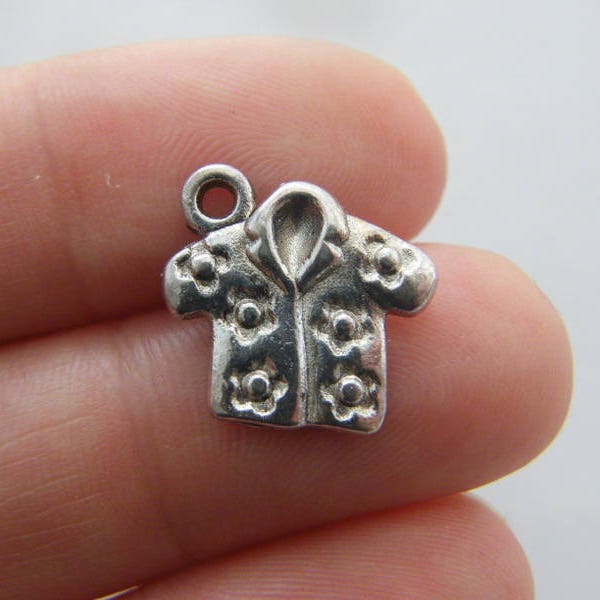 8 Hawaiian shirt charms tibetan silver CA163