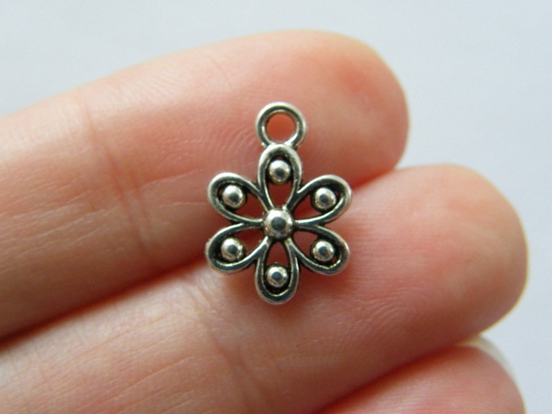 【七宝】花束 Flower Cabochon, 12mm Black Resin Flower, Flat Back Rose
