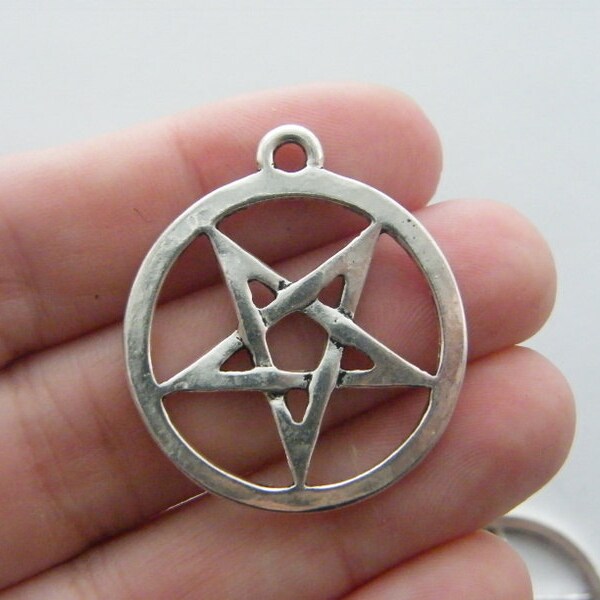 4 Pentagram Charme antiker Silberton HC85