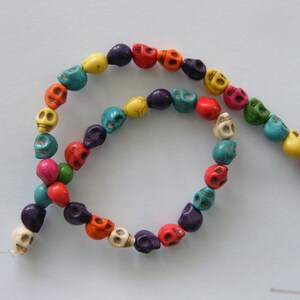 38 Mixed colours skull beads 10 x 8mm SK6 image 4