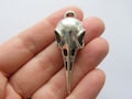 1 Bird skull charm antique silver tone B171 product logo