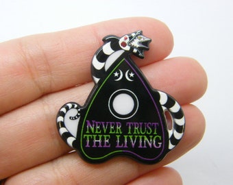 2 Ne faites jamais confiance au serpent vivant Ouija planchette pendentifs noir blanc acrylique HC1104