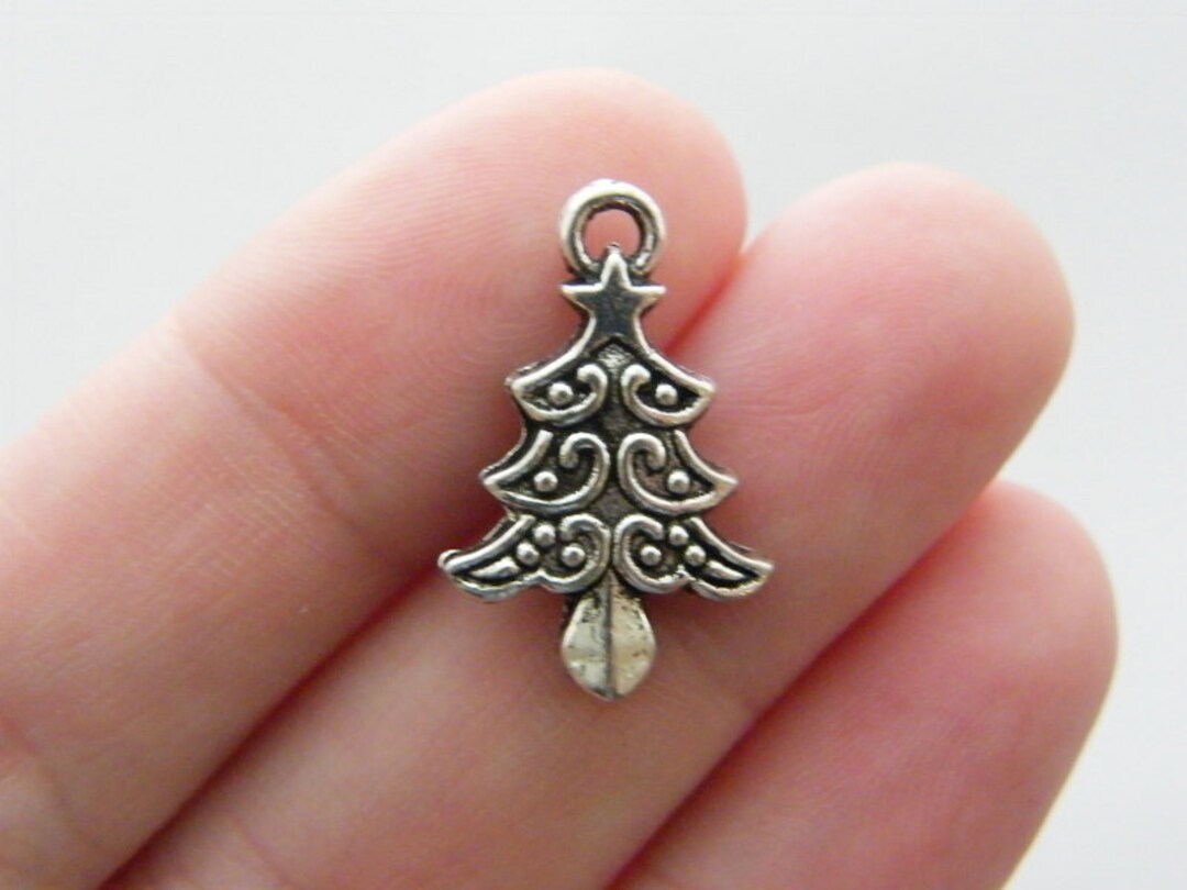 BULK 50 Christmas Tree Charms Antique Silver Tone CT8 Etsy