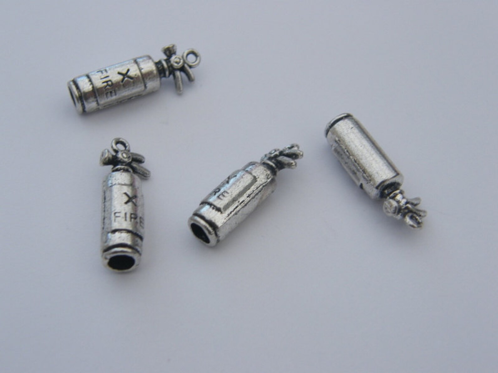 8 Flame Fire Connector Charms Antique Silver Tone P159