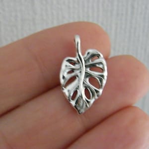 BULK 50 Leaf charms antique silver tone L245 - SALE 50% OFF