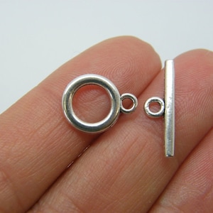 BULK 50 Toggle clasps sets antique silver tone FS393 - SALE 50% OFF