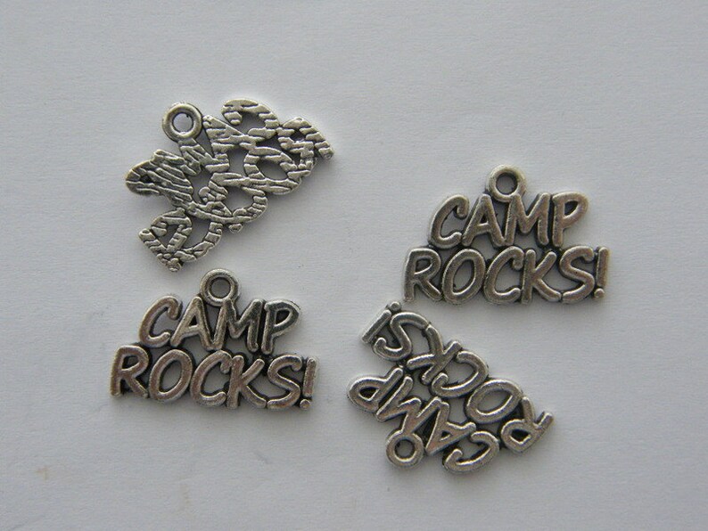 charms antique silver tone M653 BULK 50 Camp rocks